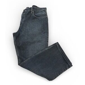 Eddie Bauer Men's Dark Wash Straight Leg Flannel Lined Jeans Size 40x30 Cotton